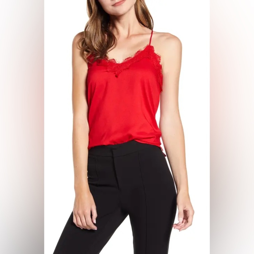NWT Bailey 44 Camille Camisole Bright Red Size M (*flaw - see photos)